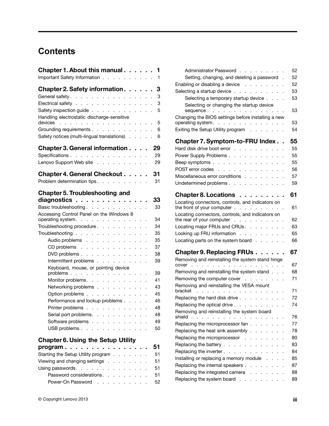 Lenovo S710 manual Contents 