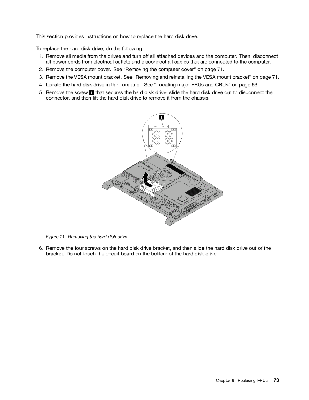 Lenovo S710 manual Removing the hard disk drive 