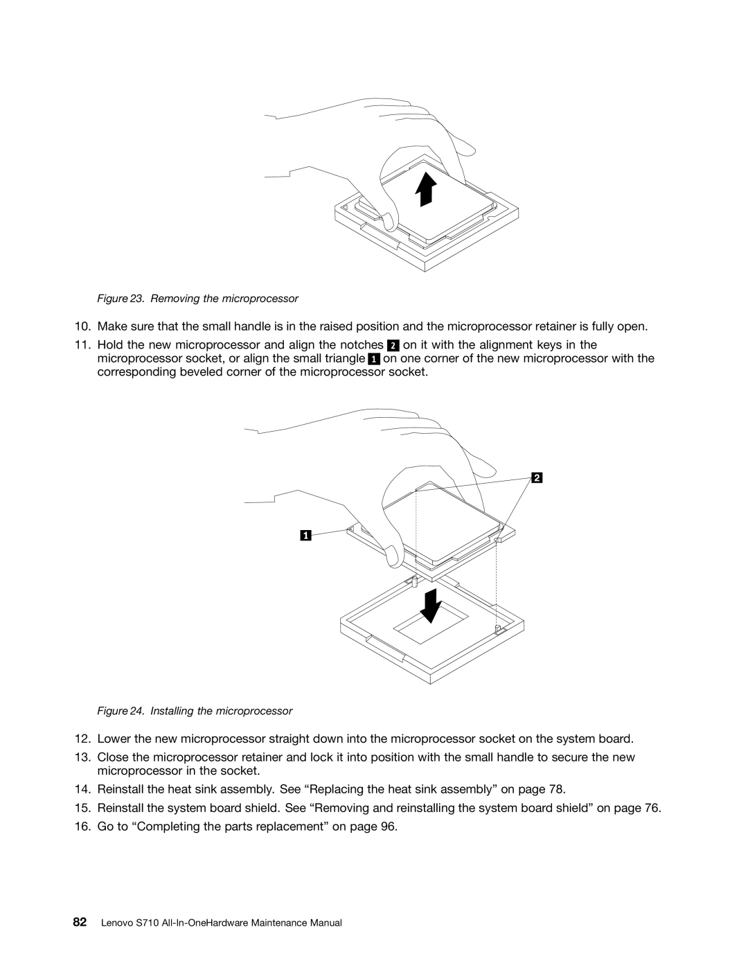 Lenovo S710 manual Removing the microprocessor 