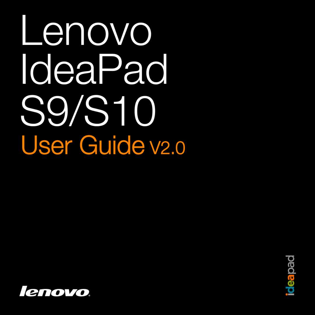 Lenovo manual Lenovo IdeaPad S9/S10, User Guide 