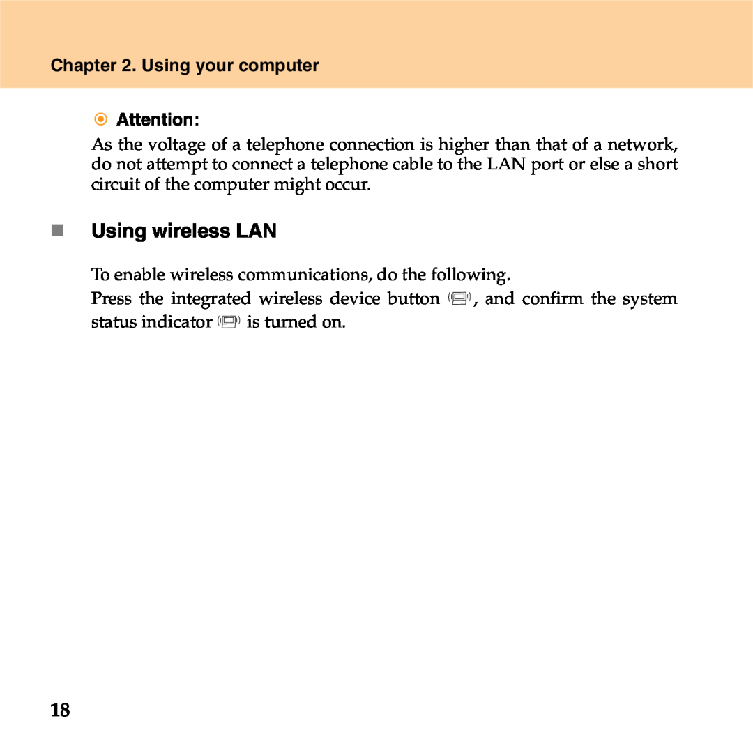 Lenovo S9 manual „ Using wireless LAN, Using your computer 