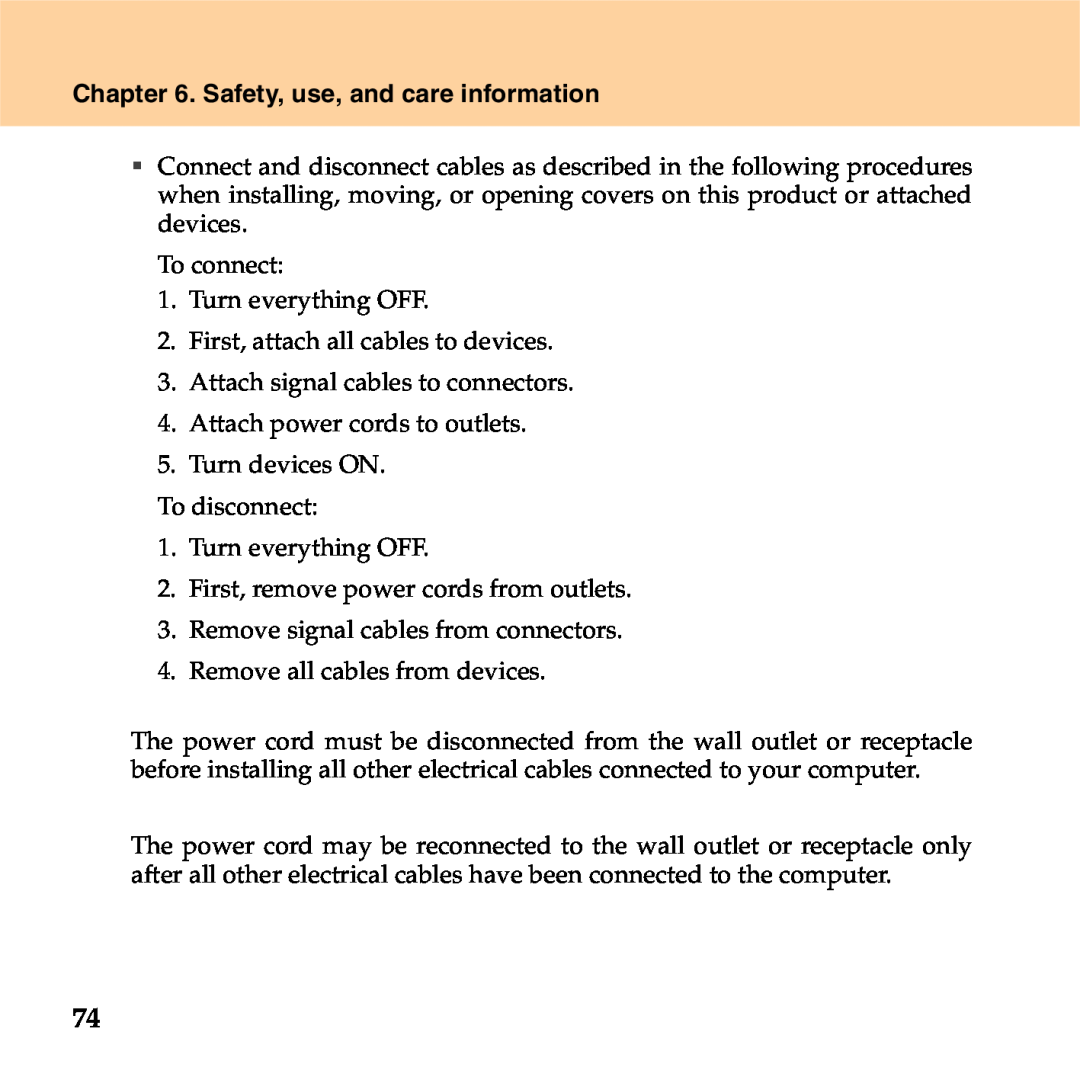 Lenovo S9 manual Safety, use, and care information, To connect 1. Turn everything OFF 