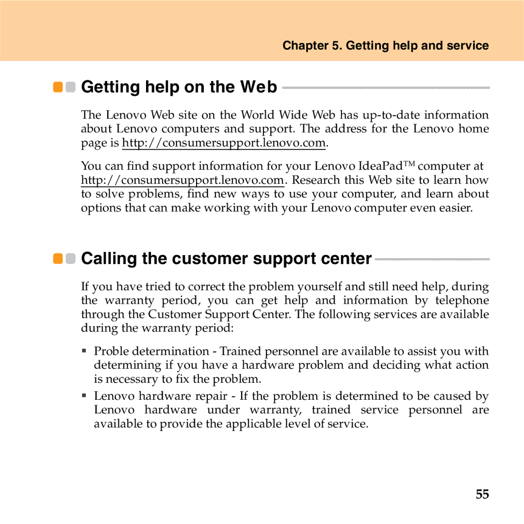 Lenovo S9 manual Getting help on the Web, Getting help and service 