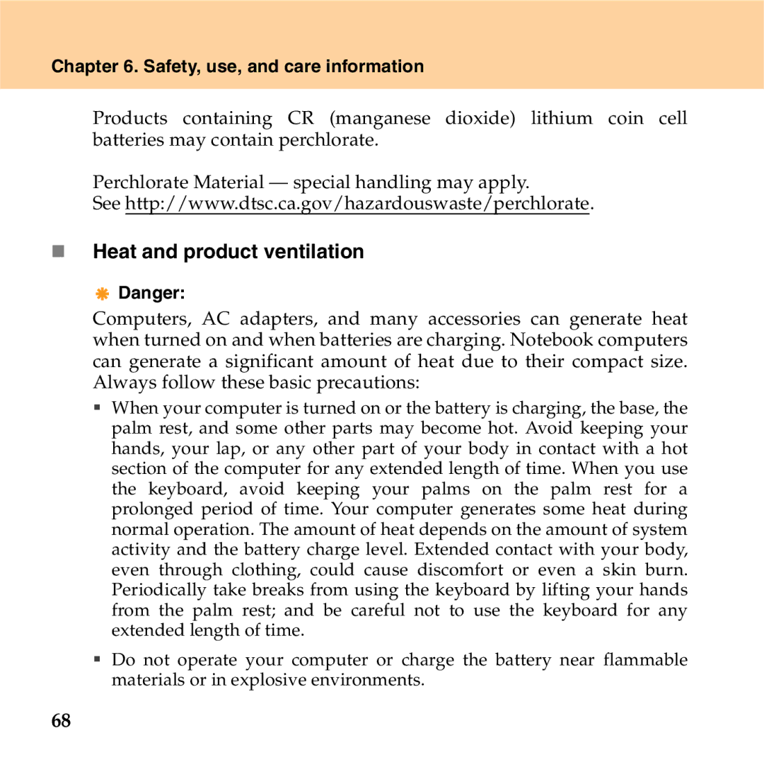 Lenovo S9 manual „ Heat and product ventilation 