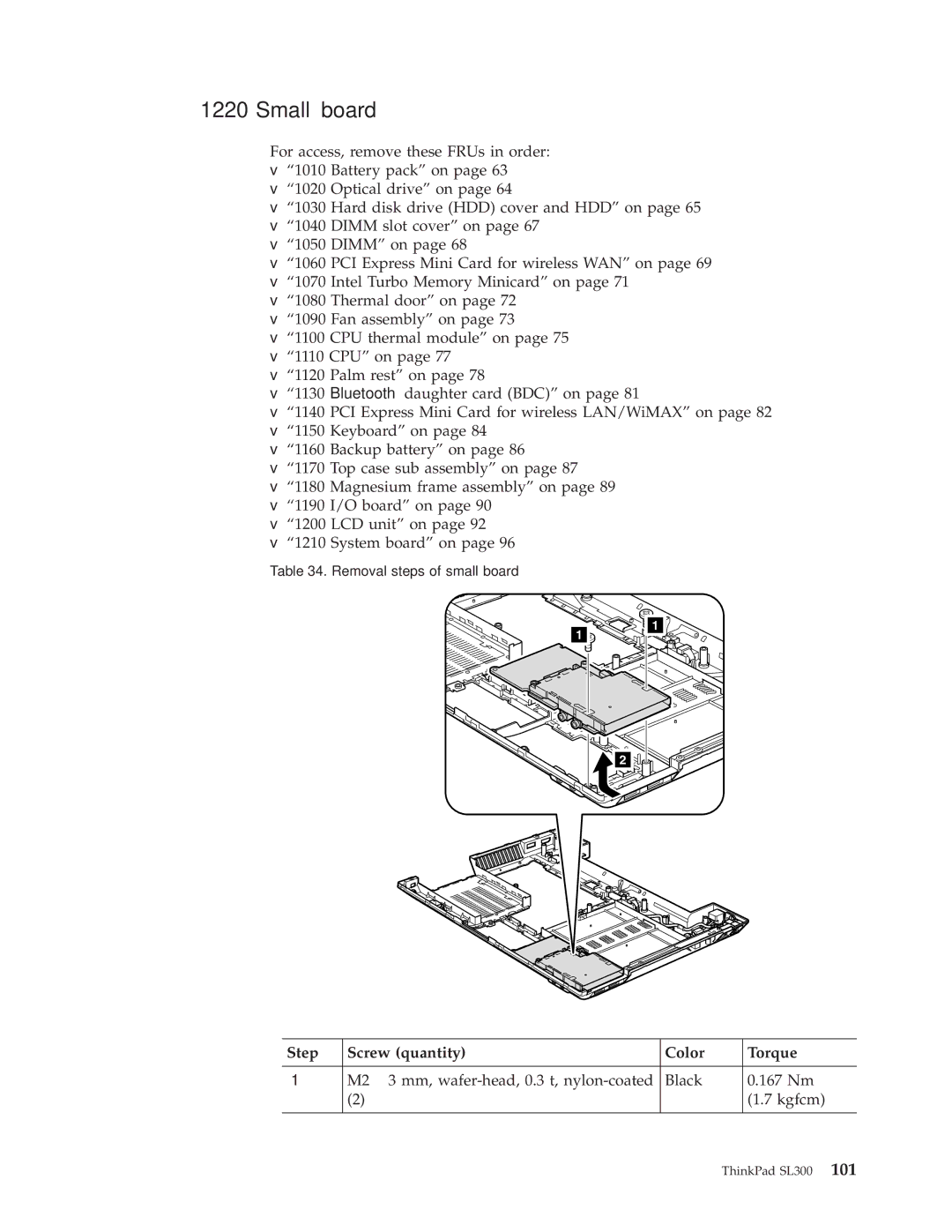 Lenovo SL300 manual Small board 