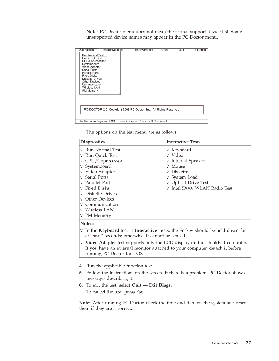 Lenovo SL300 manual Diagnostics Interactive Tests 