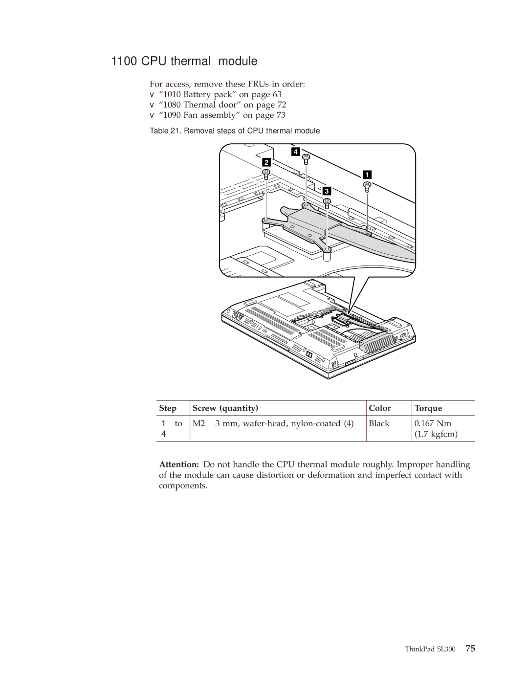 Lenovo SL300 manual CPU thermal module 