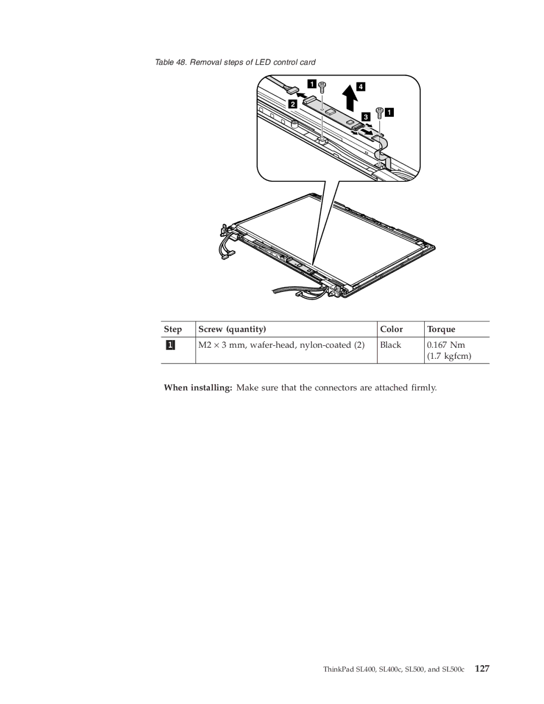 Lenovo SL400c, SL500c manual Removal steps of LED control card 