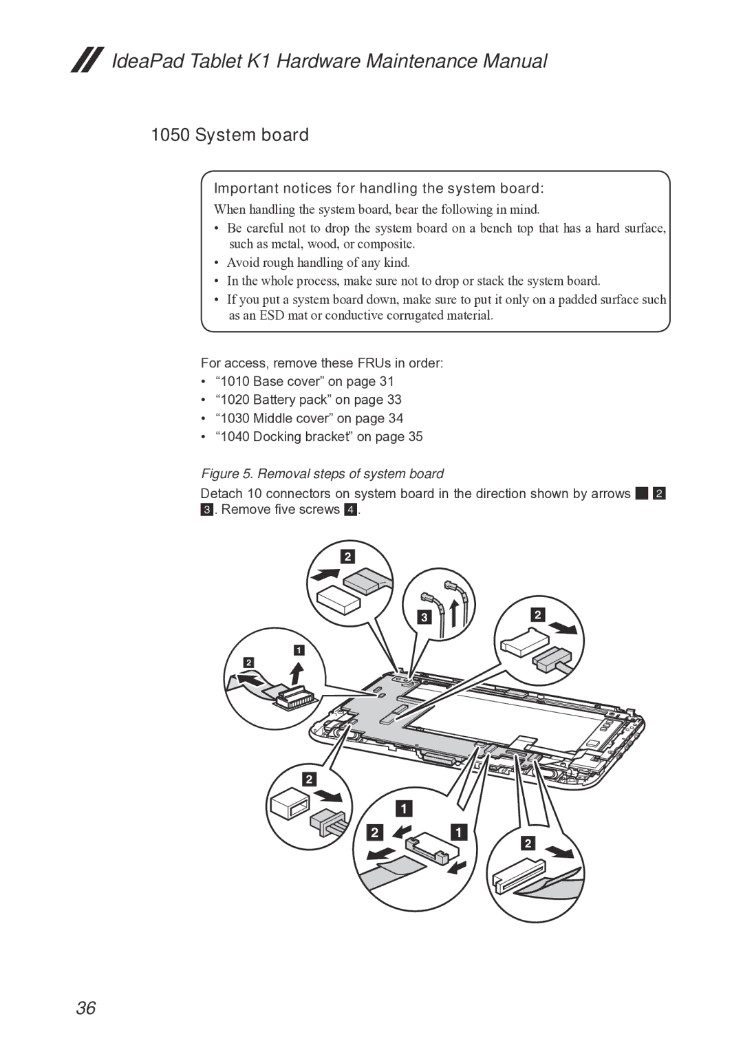 Lenovo 1304XF8, T20x2-1, K1 manual System board, Important notices for handling the system board 