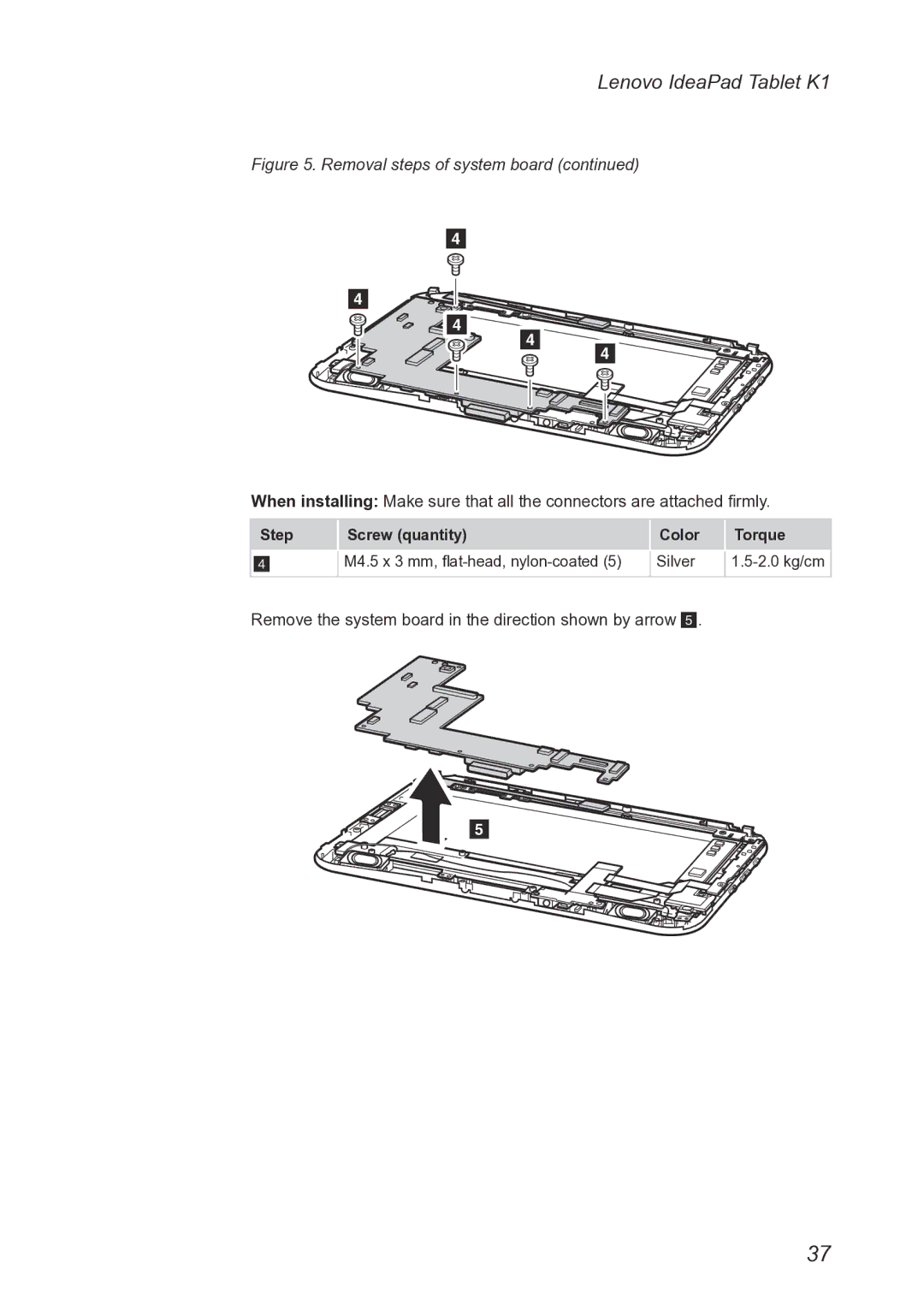 Lenovo K1, T20x2-1, 1304XF8 manual Remove the system board in the direction shown by arrow 