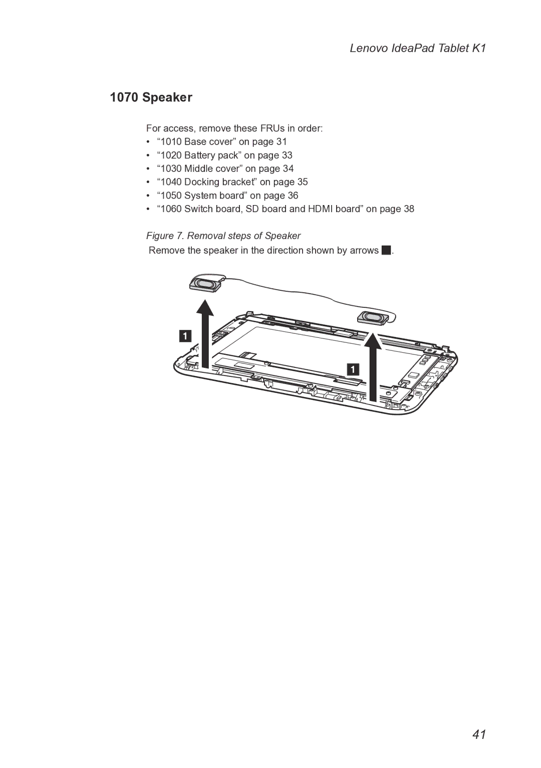 Lenovo T20x2-1, 1304XF8, K1 manual Removal steps of Speaker 