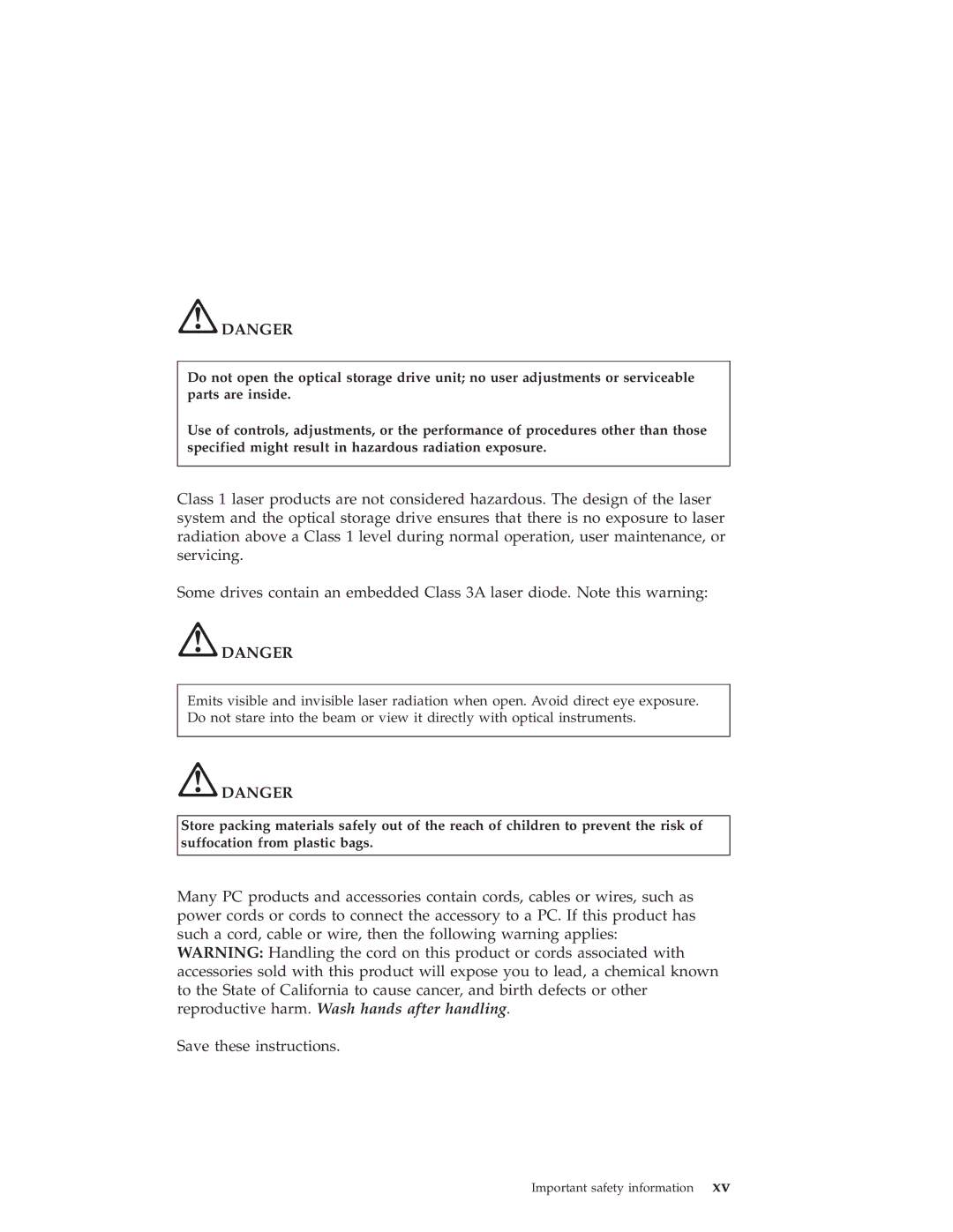 Lenovo T40 manual Important safety information 