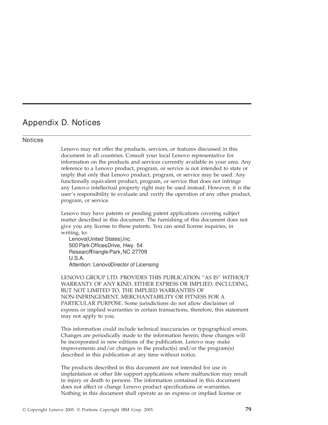 Lenovo T40 manual Appendix D. Notices 