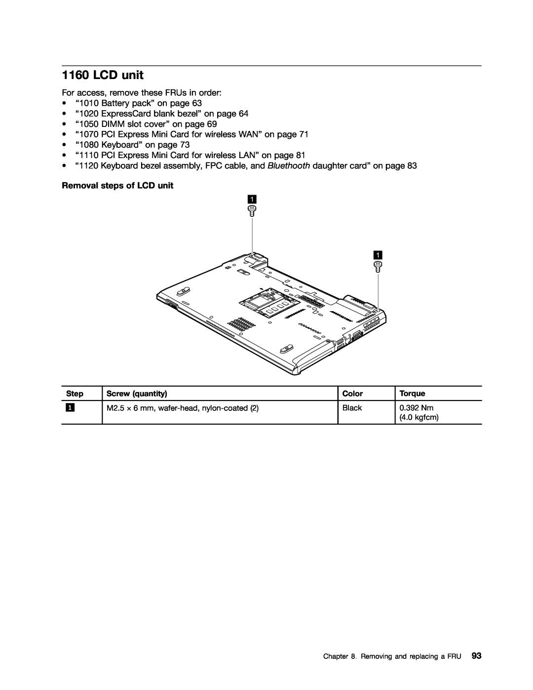 Lenovo T420i manual Removal steps of LCD unit 
