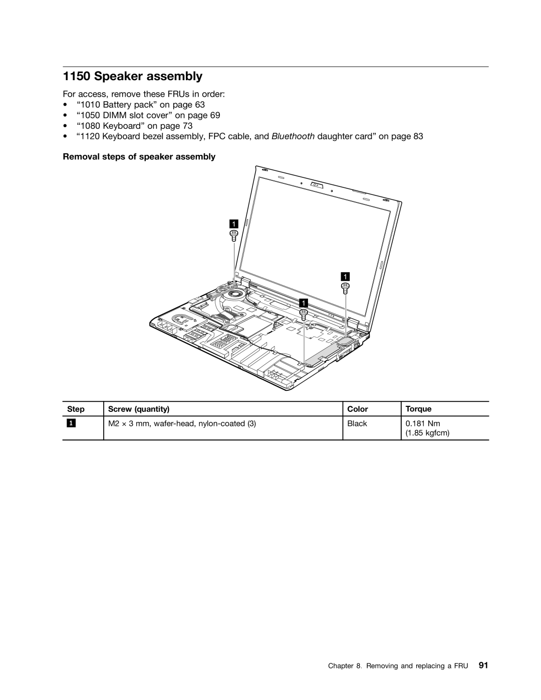 Lenovo T420i manual Speaker assembly, Removal steps of speaker assembly 