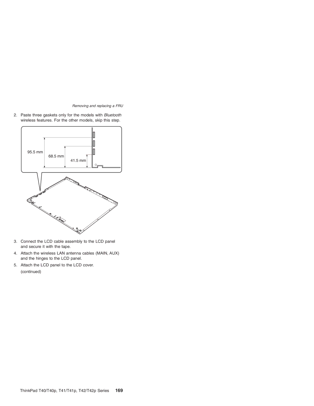 Lenovo T41/T41P, T42/T42P manual 95.5 mm 68.5 mm 41.5 mm 