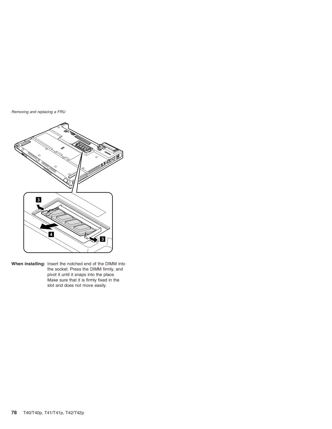 Lenovo T42/T42P, T41/T41P manual Removing and replacing a FRU 