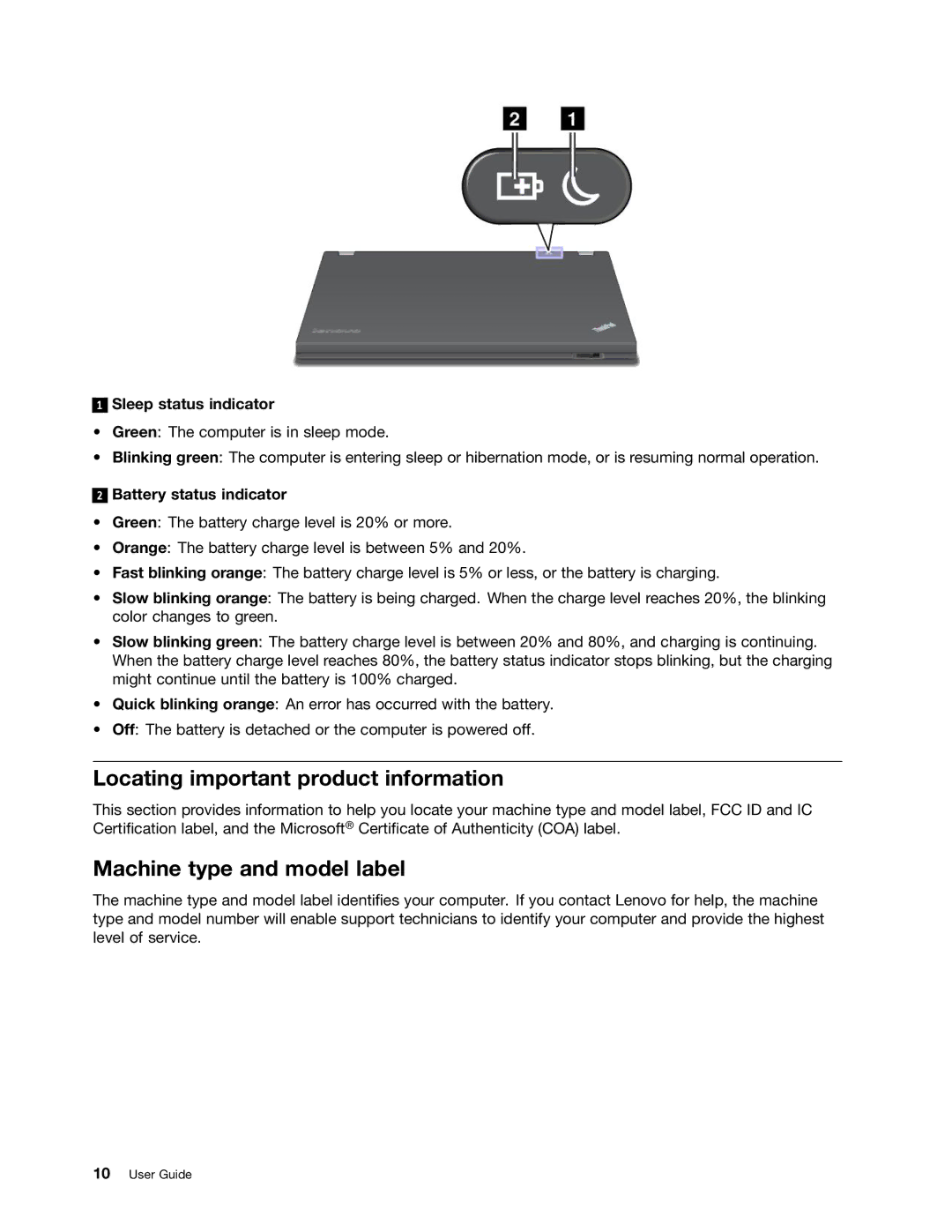 Lenovo 2347G5U, T430I manual Locating important product information, Machine type and model label, Sleep status indicator 