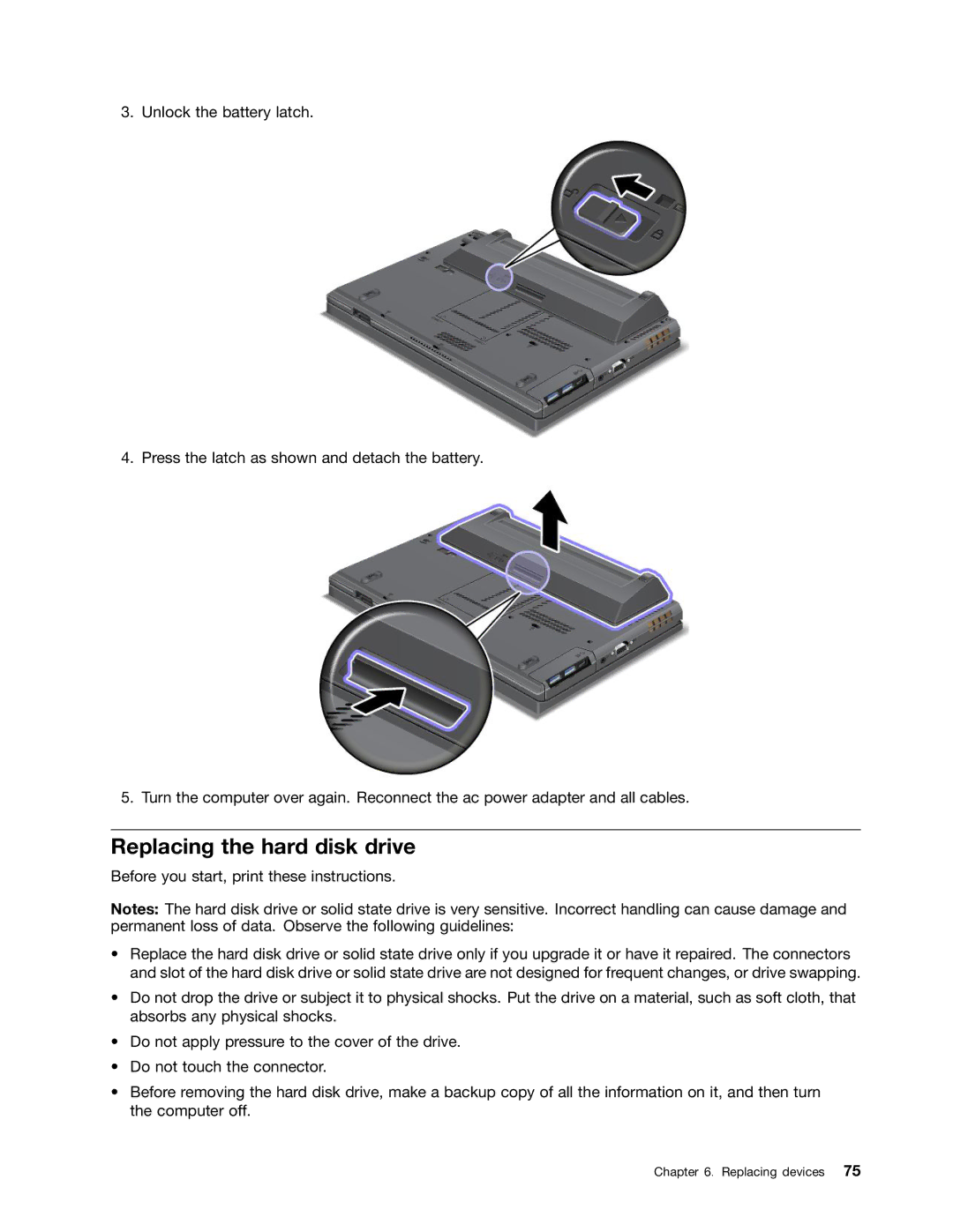 Lenovo 23427YU, T430I, 2347G5U manual Replacing the hard disk drive 