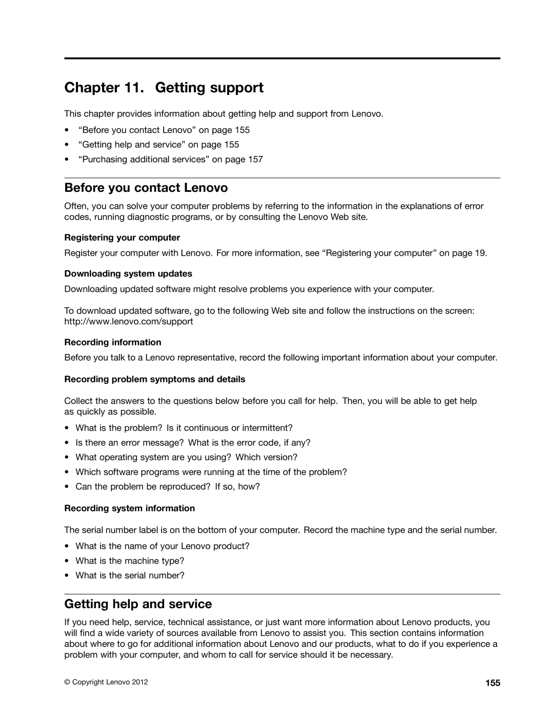 Lenovo T430SI, 2355AK4 manual Getting support, Before you contact Lenovo, Getting help and service 