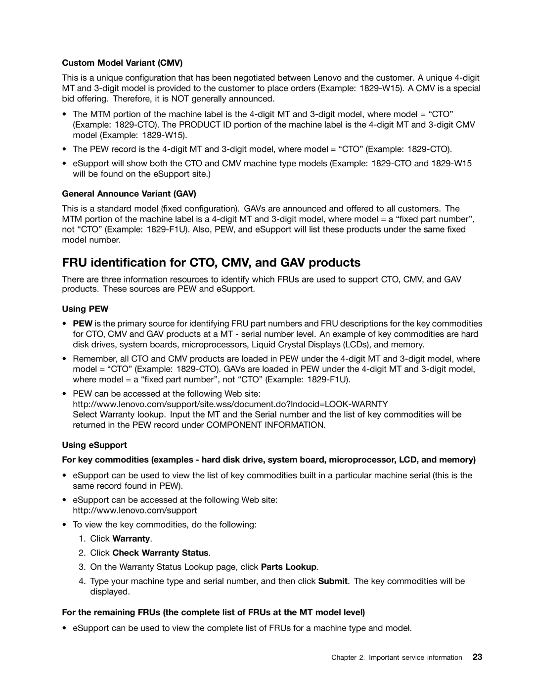 Lenovo T430U FRU identification for CTO, CMV, and GAV products, Custom Model Variant CMV, General Announce Variant GAV 