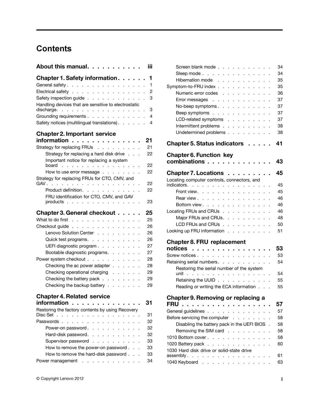 Lenovo T430U manual Contents 