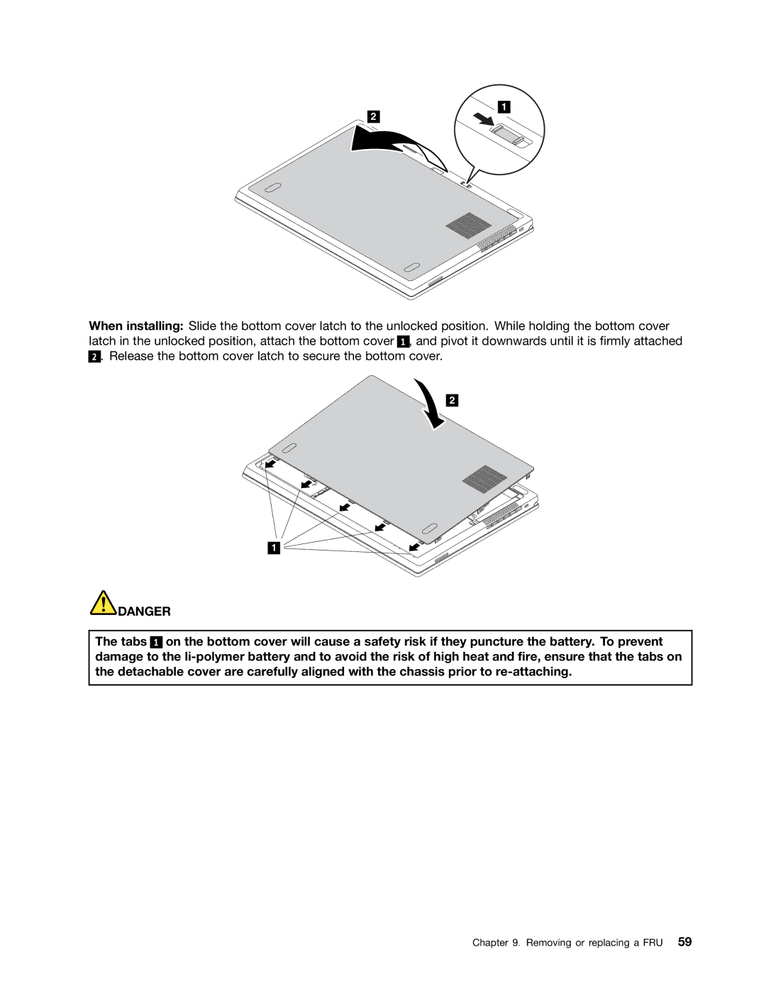 Lenovo T430U manual Removing or replacing a FRU 