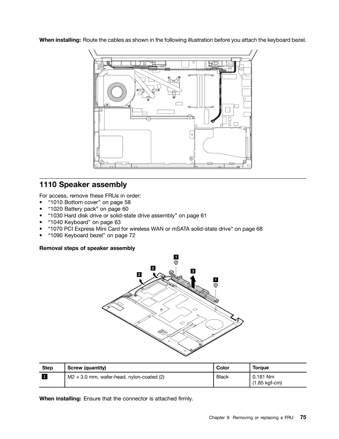 Lenovo T430U manual Speaker assembly, Removal steps of speaker assembly 