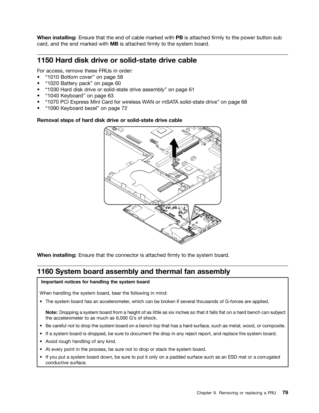 Lenovo T430U manual Hard disk drive or solid-state drive cable, System board assembly and thermal fan assembly 