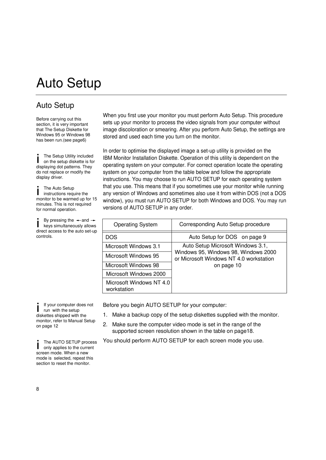 Lenovo T545 manual Operating System Corresponding Auto Setup procedure, Microsoft Windows 