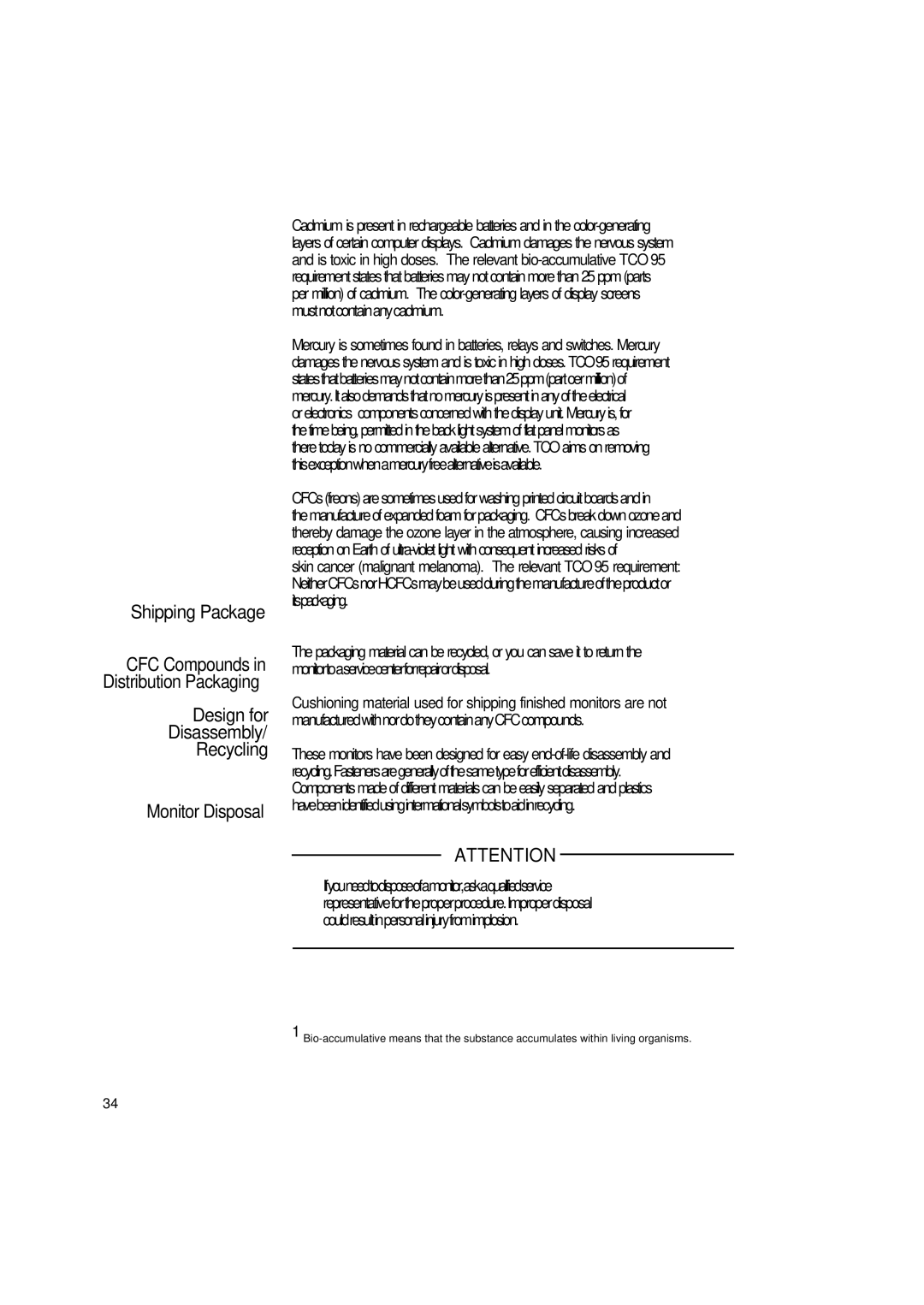 Lenovo T545 manual Design for Disassembly Recycling, CFC Compounds in Distribution Packaging 