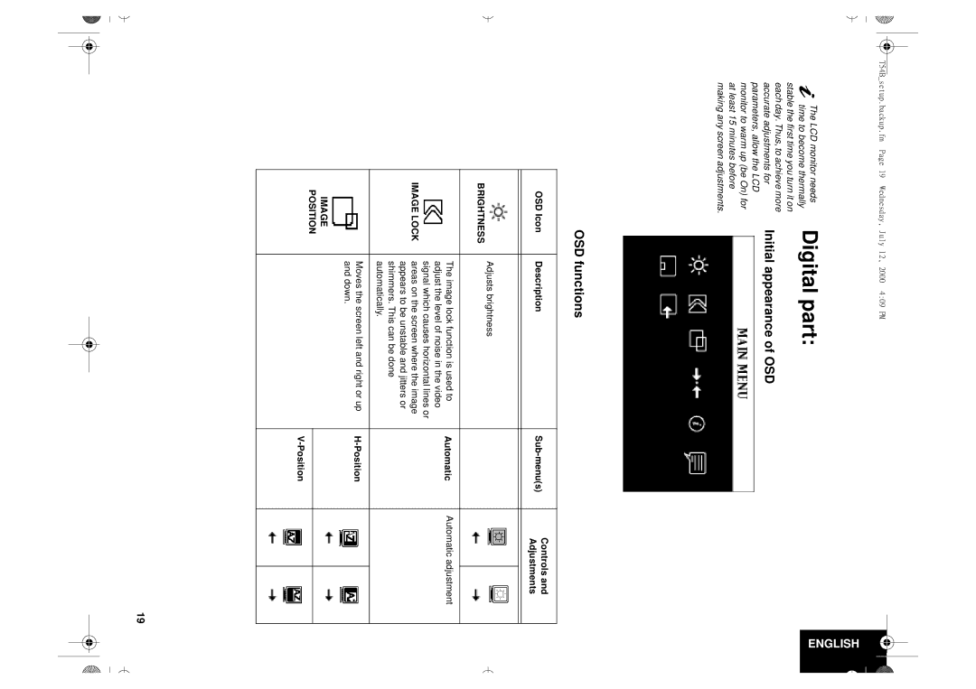 Lenovo T54H manual U65C`tfuvq/cbdlvq/gnQbhf2Xfeoftebz-Kvmz23-311151QN, OSD functions 