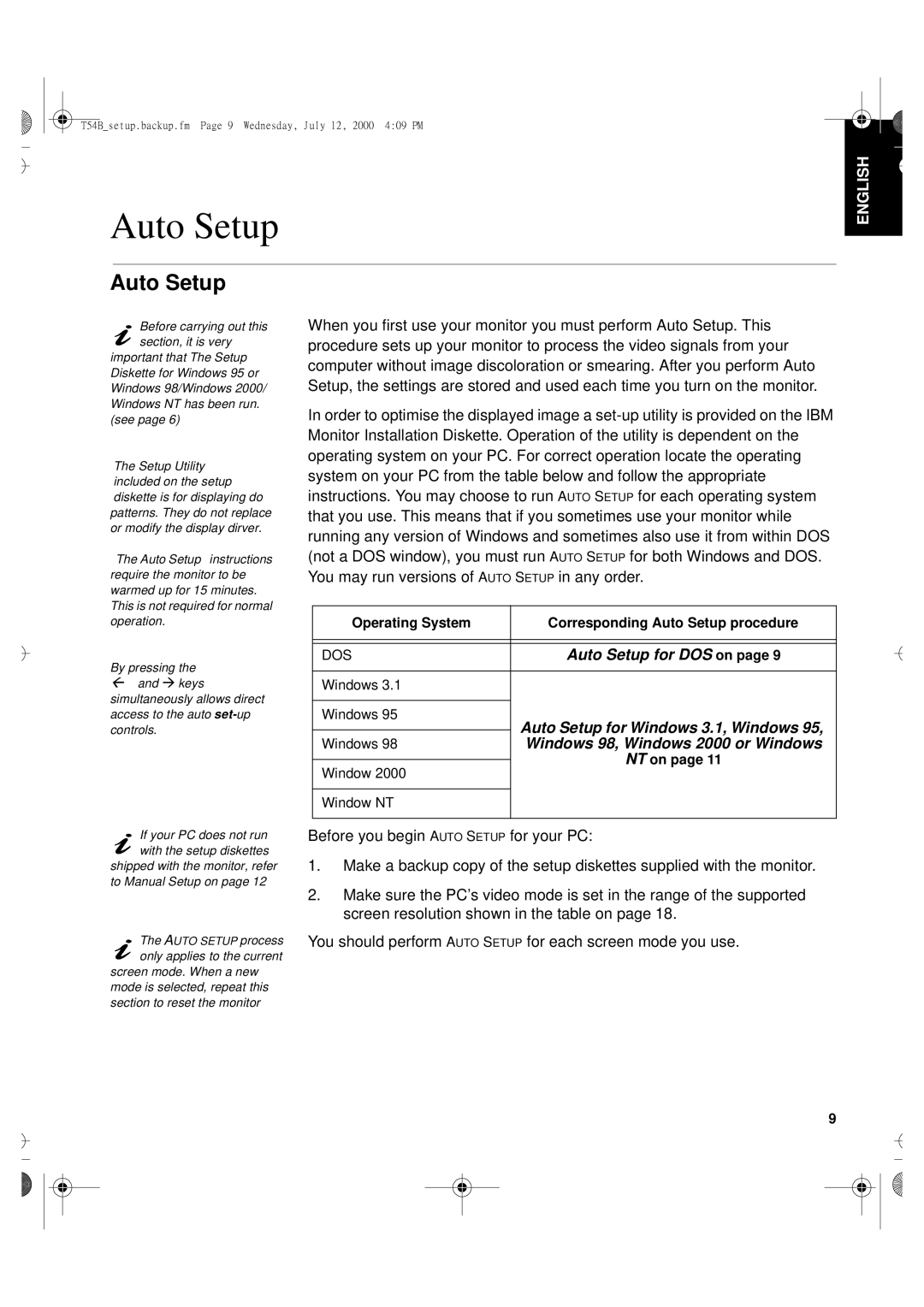 Lenovo T54H manual U65C`tfuvq/cbdlvq/gnQbhfXfeoftebz-Kvmz23-311151QN, Auto Setup 