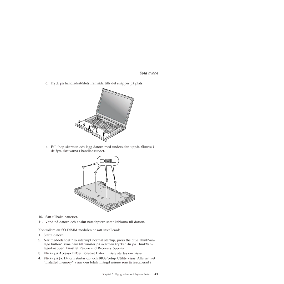 Lenovo T60 manual Byta minne 