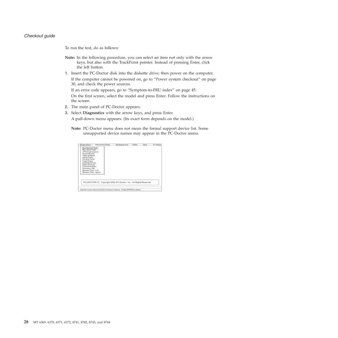 Lenovo T60P manual 28 MT 6369, 6370, 6371, 6372, 8741, 8742, 8743 