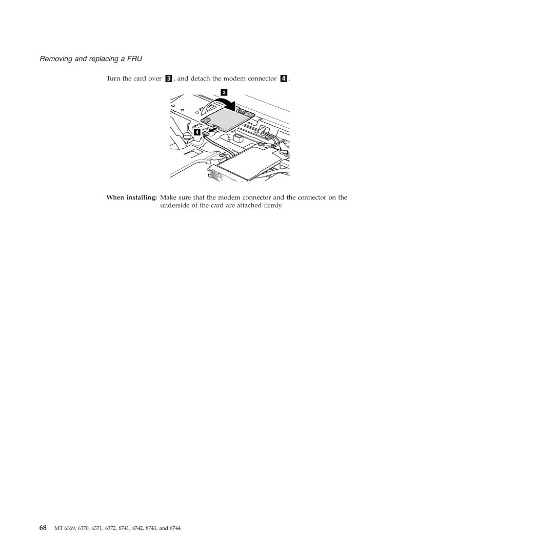 Lenovo T60P manual 68 MT 6369, 6370, 6371, 6372, 8741, 8742, 8743 