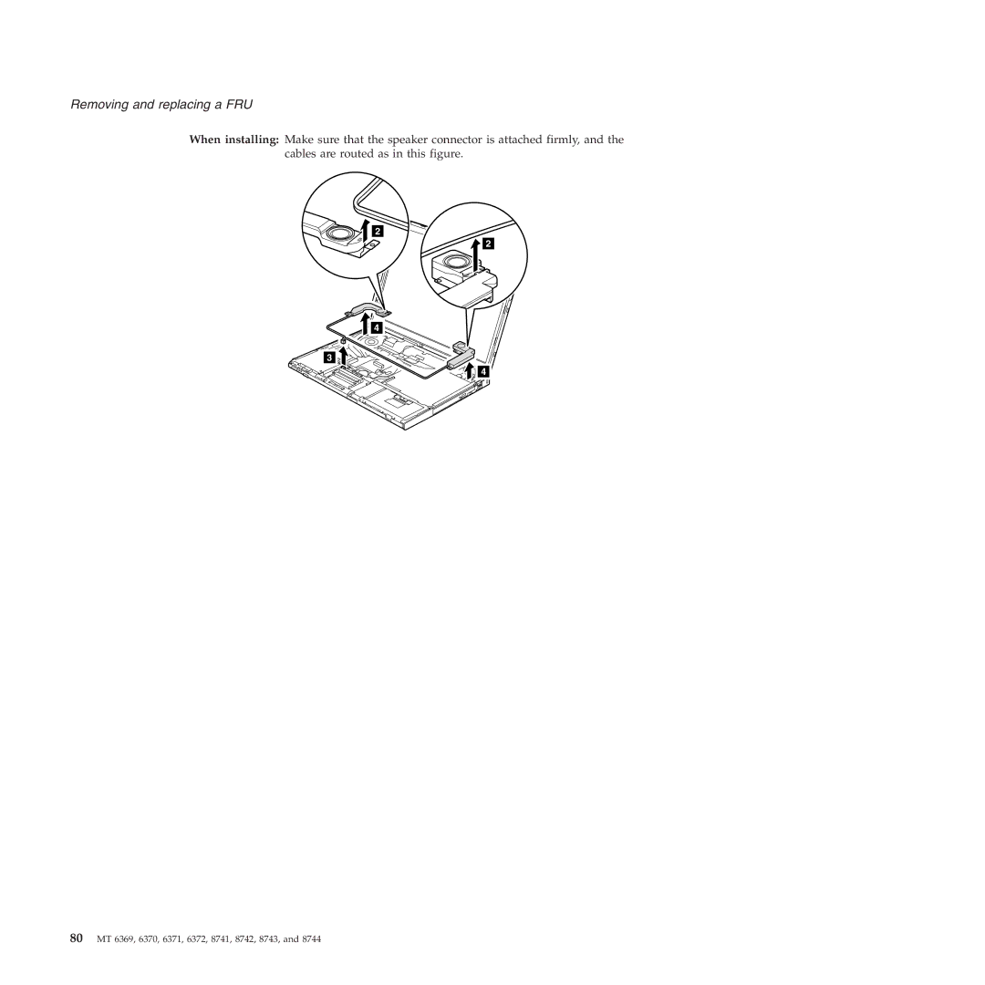 Lenovo T60P manual 80 MT 6369, 6370, 6371, 6372, 8741, 8742, 8743 