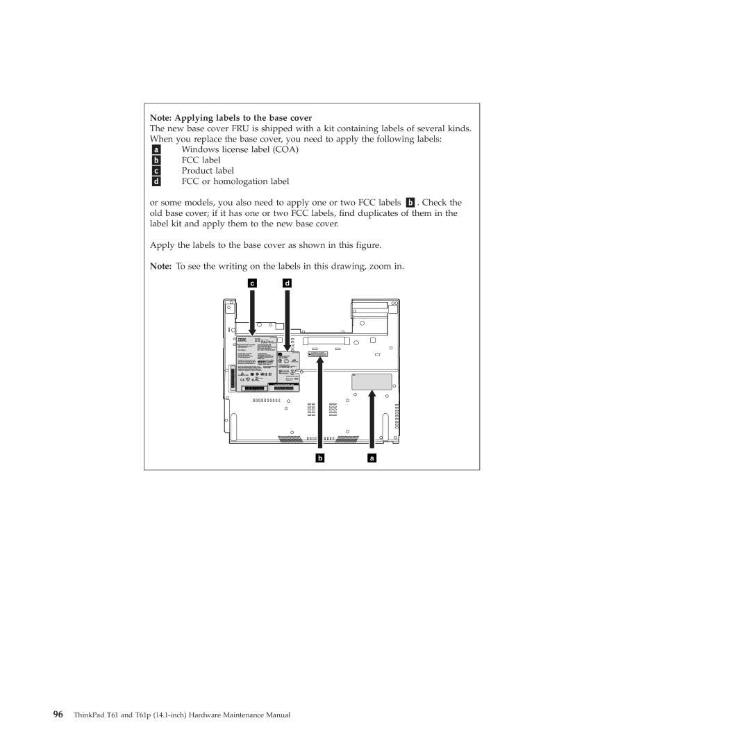 Lenovo manual ThinkPad T61 and T61p 14.1-inch Hardware Maintenance Manual 