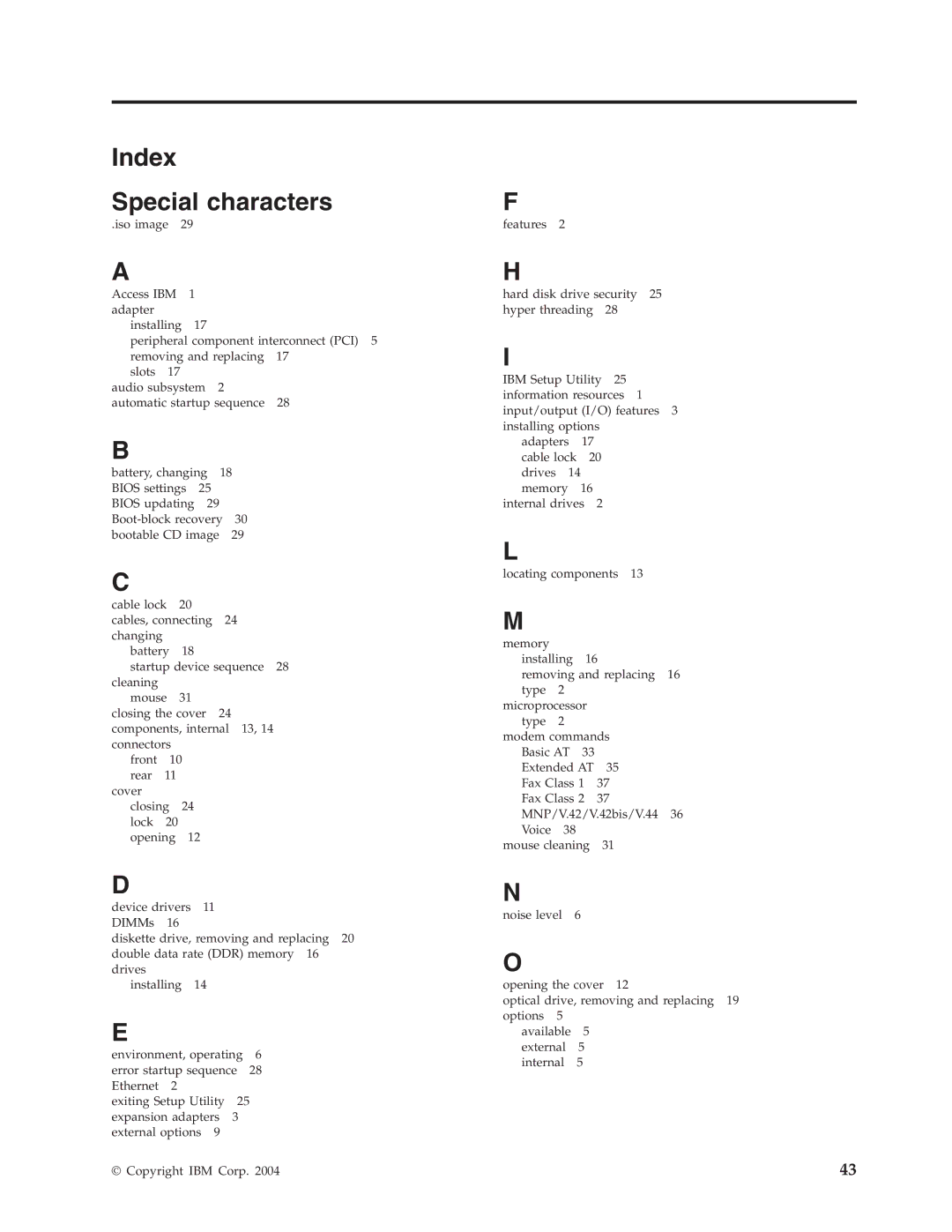 Lenovo TC S51-8171, TC A51-8425, TC A51-8424, TC A51-8428, TC S51-8173, TC S51-8172 manual Index Special characters 