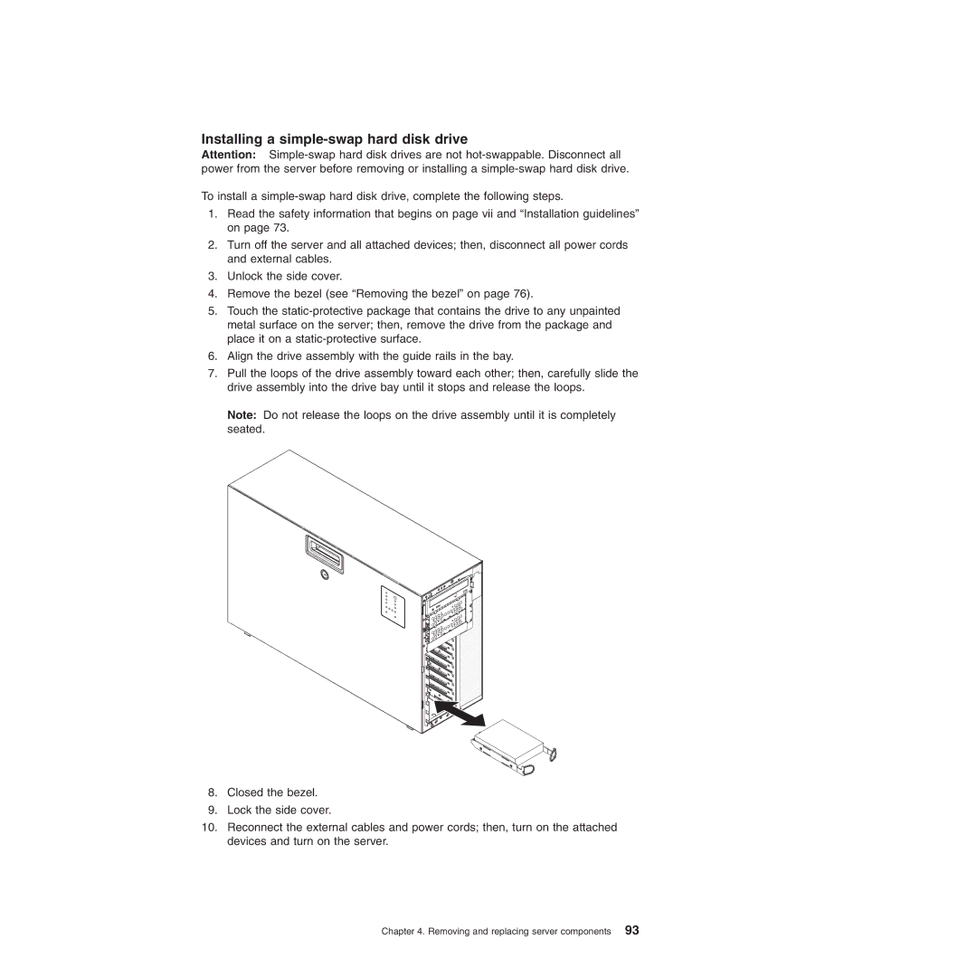 Lenovo TD100X manual Installing a simple-swap hard disk drive 