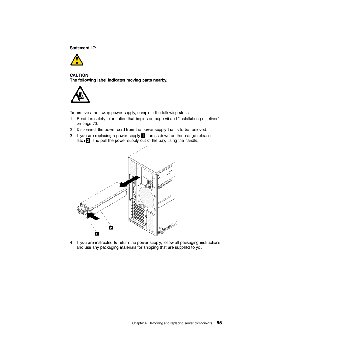 Lenovo TD100X manual Statement Following label indicates moving parts nearby 