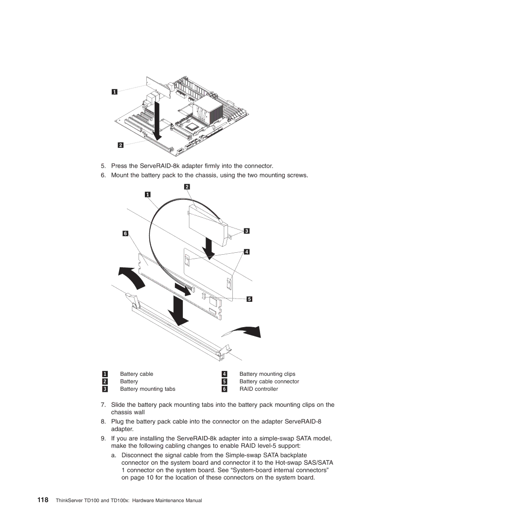 Lenovo TD100X manual Battery cable 