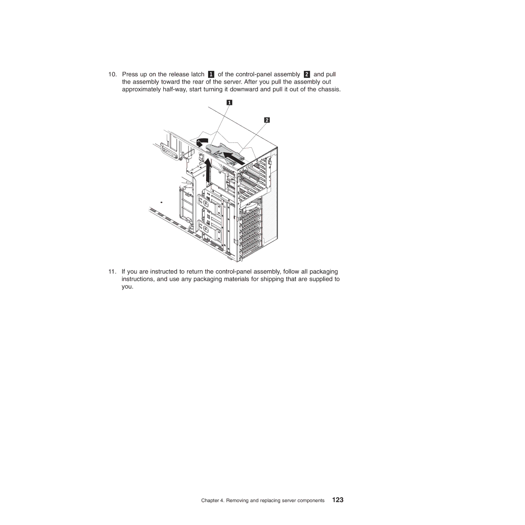 Lenovo TD100X manual Removing and replacing server components 