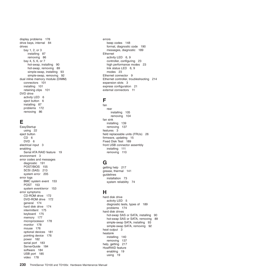 Lenovo TD100X manual Post/Bios 