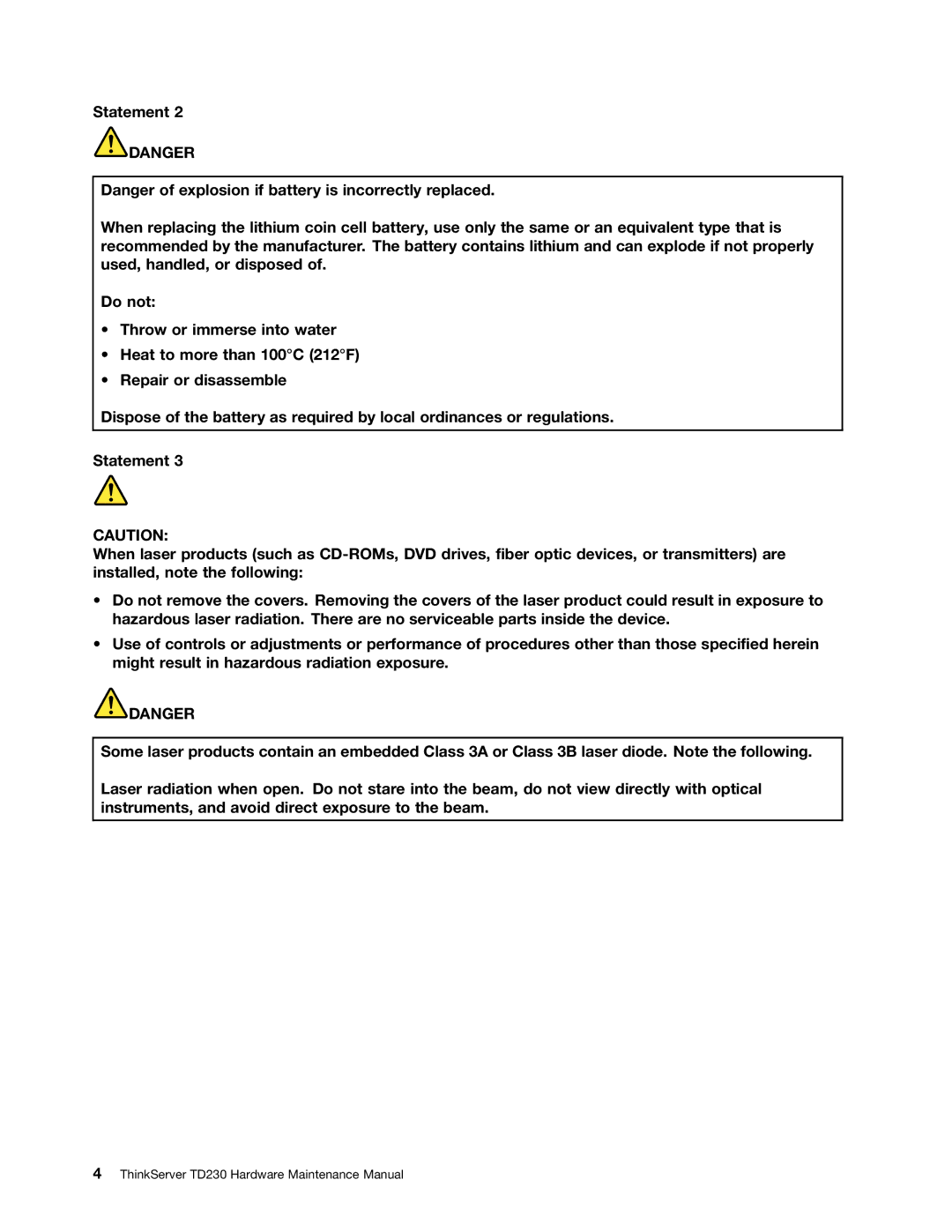 Lenovo manual ThinkServer TD230 Hardware Maintenance Manual 