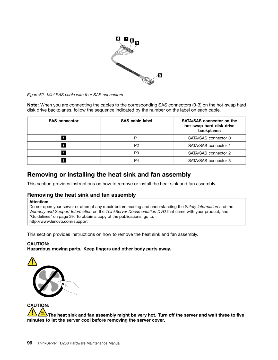 Lenovo TD230 manual Removing or installing the heat sink and fan assembly, Removing the heat sink and fan assembly 