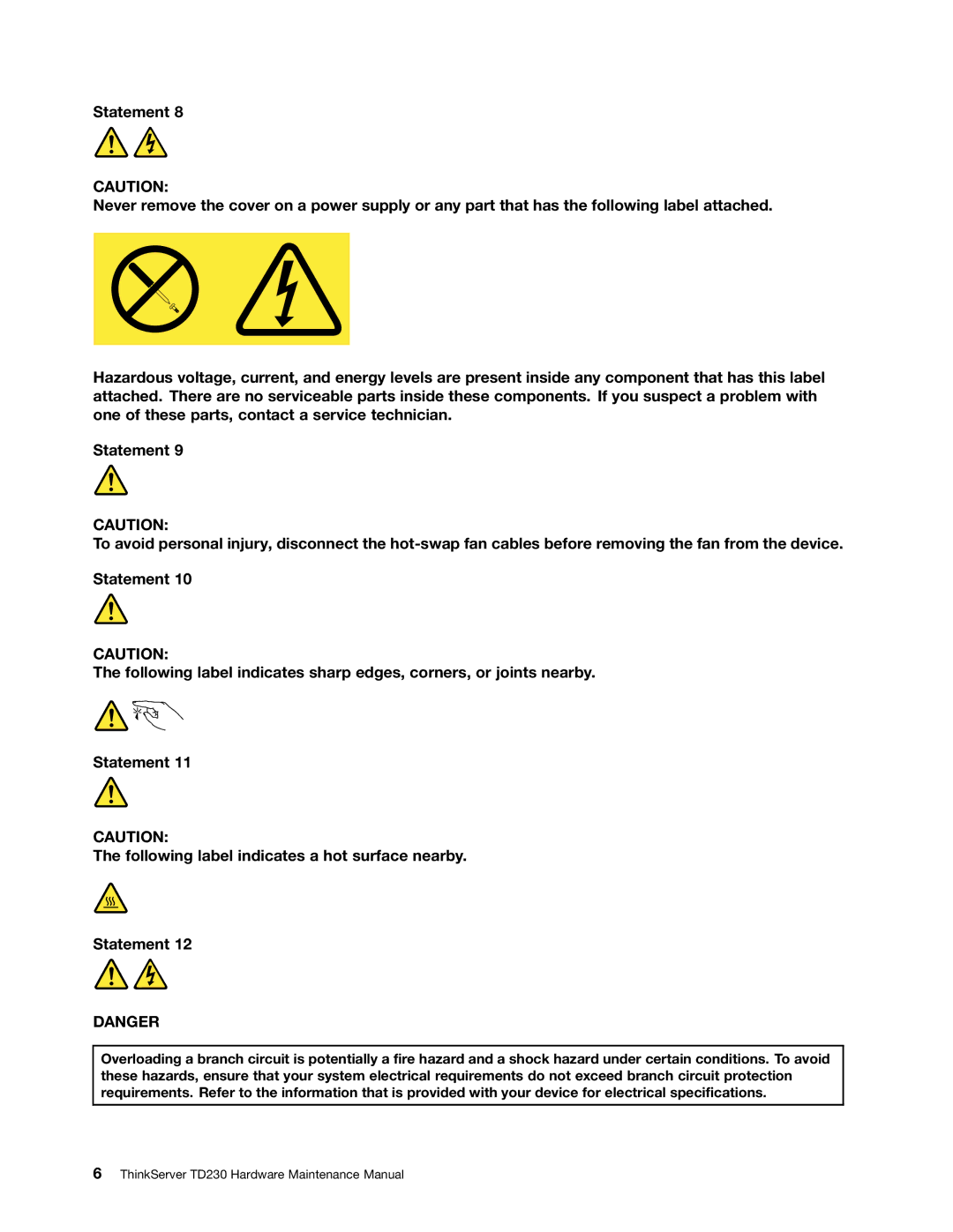 Lenovo manual ThinkServer TD230 Hardware Maintenance Manual 