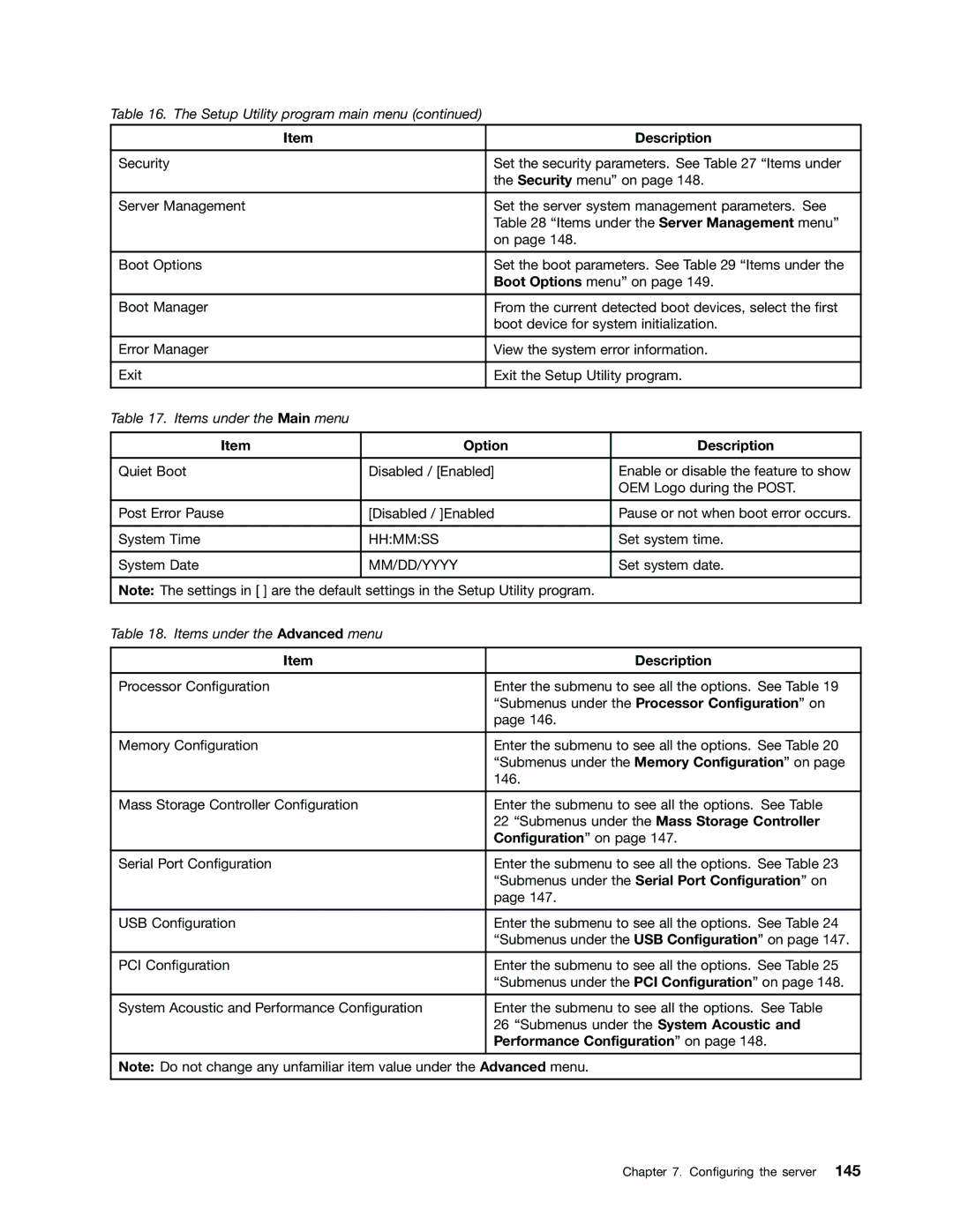 Lenovo TD230 manual Performance Configuration on 