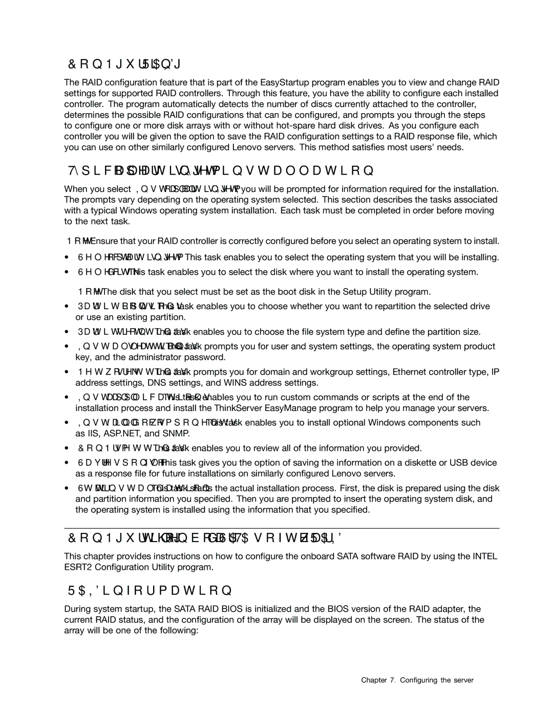 Lenovo TD230 manual Configuring RAID, Typical operating system installation, Configuring the onboard Sata software RAID 