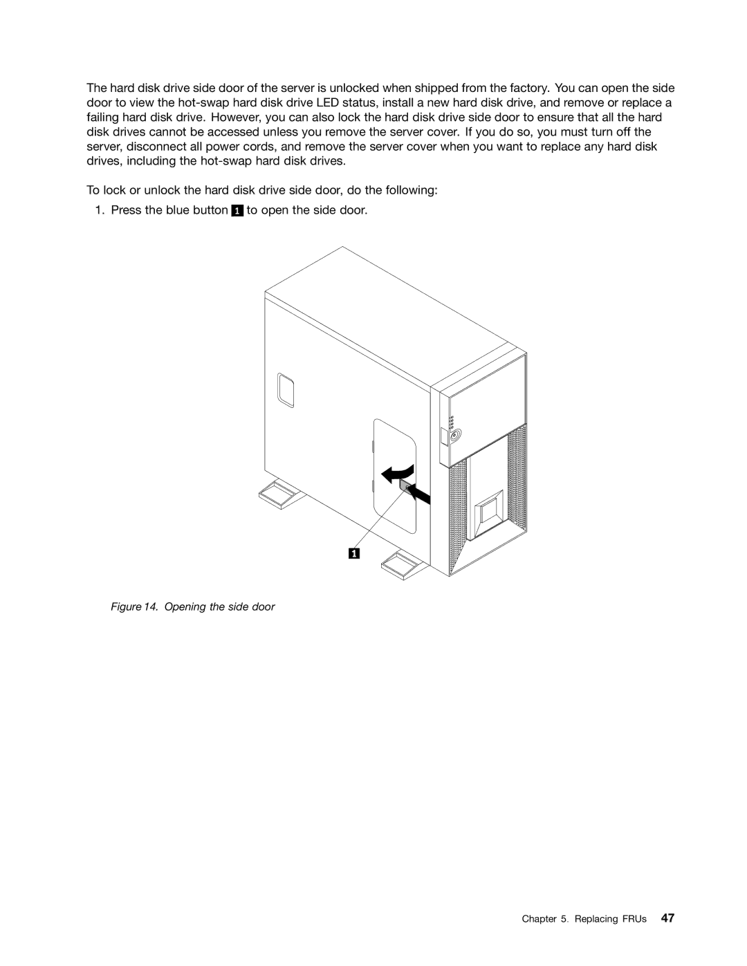 Lenovo TD230 manual Opening the side door 